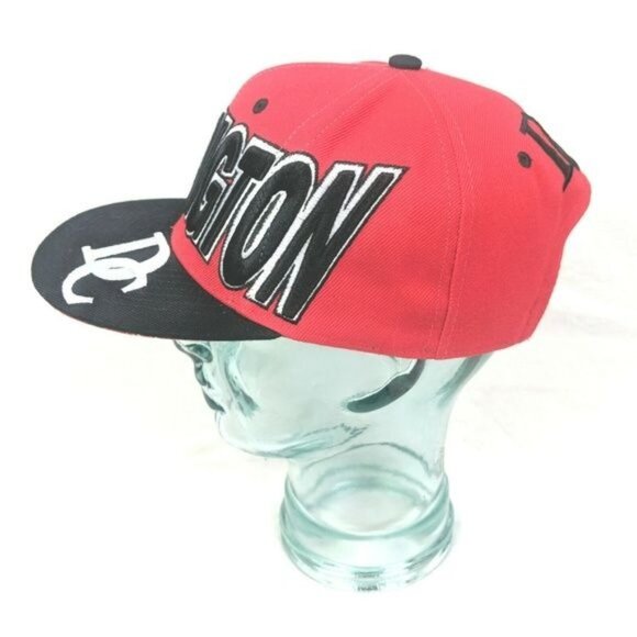 Washington DC Snapback Hat Cap‎ Adult One Size Red Black Embroidered USA Capital - Picture 2 of 6
